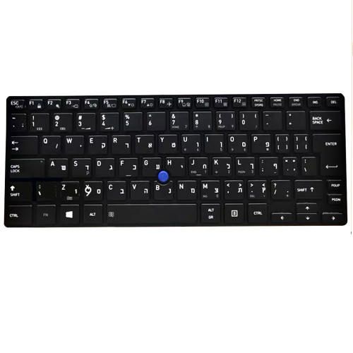 Laptop Keyboard For Dynabook Tecra X40-F X40-F-14X X40-F-152 X40-F-153 X40-F-15L X40-F-16D X40-F-17J X40-F-17X X40-F-189 Hebrew HB Black With Backlit&Pointing New