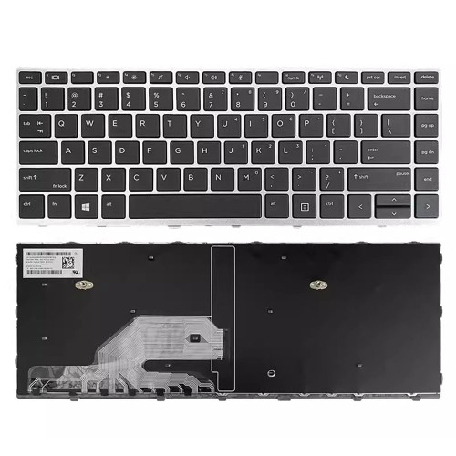 Laptop Keyboard For HP ProBook 640 G5 L09547-001 with silver frame without backlit no pointing stick United States US Black New