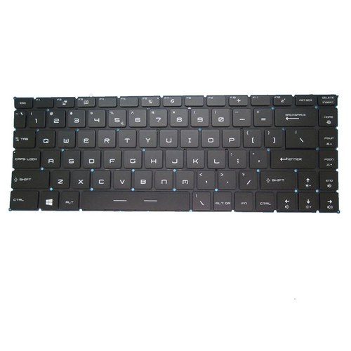 Laptop Monochrome Backlit Keyboard For MSI GF65 Thin 9SD 9SE 9SEX 9SEXR 10UE 10SER 10SDR 10SCSXR English US Black Without Frame New