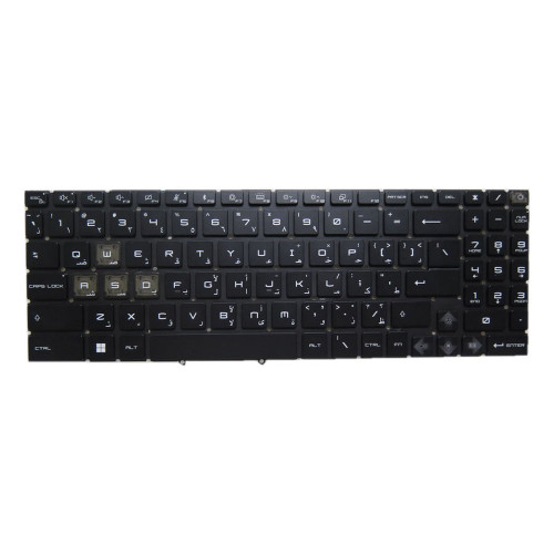 Laptop RGB Backlit Keyboard For MSI Crosshair 15-B12U Series Crosshair 15 B12U B12UGSZ B12UGZ B12UEZ Arabia AR Black Without Frame New