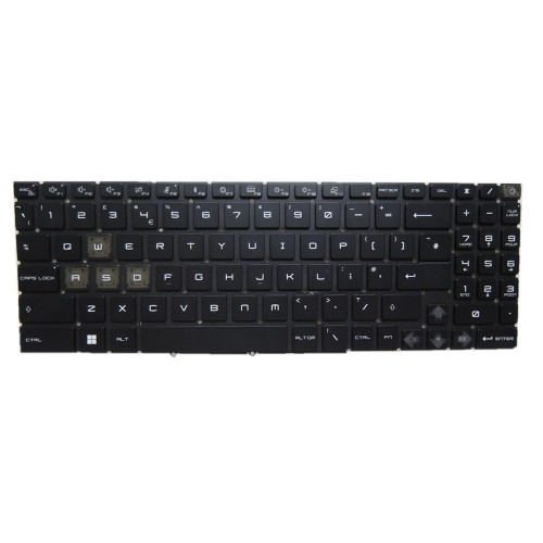 Laptop RGB Backlit Keyboard For MSI Crosshair 15-B12U Series Crosshair 15 B12U B12UGSZ B12UGZ B12UEZ United Kingdom UK Black Without Frame New