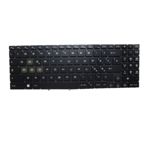 Laptop RGB Backlit Keyboard For MSI Crosshair 17-B12U Series Crosshair 17 B12UEZ B12UGZ B12UGSZ Italy IT Black Without Frame New