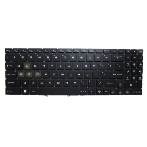Laptop RGB Backlit Keyboard For MSI Crosshair 17-B12U Series Crosshair 17 B12UEZ B12UGZ B12UGSZ English US Black Without Frame New