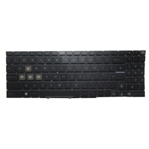 Laptop Blue Monochrome Backlit Keyboard For MSI Crosshair 17-B12U Series Crosshair 17 B12UEZ B12UGZ B12UGSZ United Kingdom UK Black Without Frame New