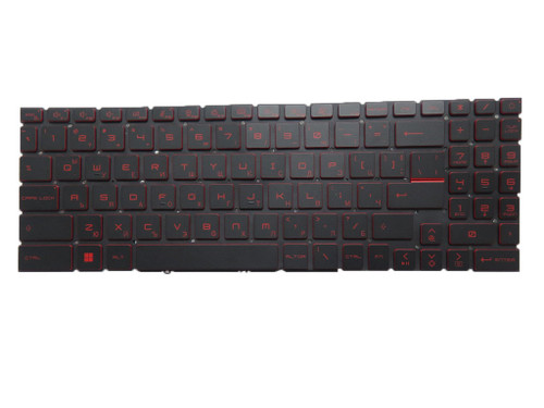 Laptop Red Backlit Keyboard For MSI Crosshair 17-C12V Series Crosshair 17 C12VE C12VF C12VG Bulgaria BG Black Without Frame New(Red Word)