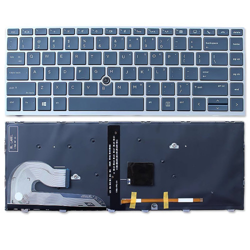 Laptop Keyboard For HP EliteBook 846 G5 With silver Frame&Point Stick With Backlit United States US Black