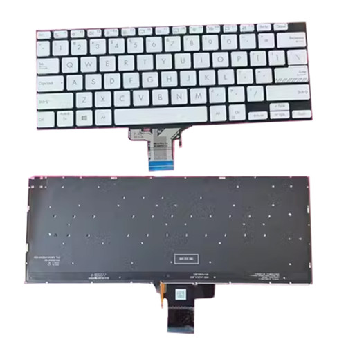 Laptop Keyboard For ASUS Vivobook Pro 14 OLED M3400Q M3400QA United States US Silver With Backlit Without Frame