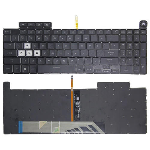 Laptop Keyboard For ASUS TUF Gaming F17 FX707VI FX707VU FX707VV FX707ZI FX707ZM FX707ZR FX707ZU FX707ZV Black Without Frame With Colorful Backlight United States US