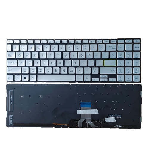 Laptop Keyboard For ASUS Vivobook 15 M5600IA M5600UA Silver United States US Without Frame With Backlit