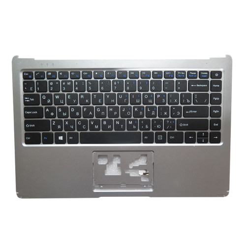 Replacement Laptop Palmrest For Irbis NB500 With Russian RU Keyboard Silver Upper Case 98%New