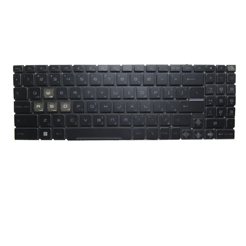 Laptop Blue Monochrome Backlit Keyboard For MSI Bravo 15 C7VE C7VF Arabia AR Black Without Frame New