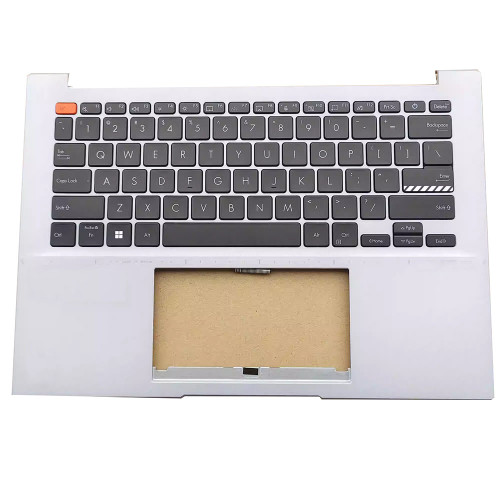 Laptop PalmRest&keyboard For ASUS Vivobook S 14 OLED N3402 N3402Z N3402ZA Silver Top case With Backlit United States US Black keyboard Used