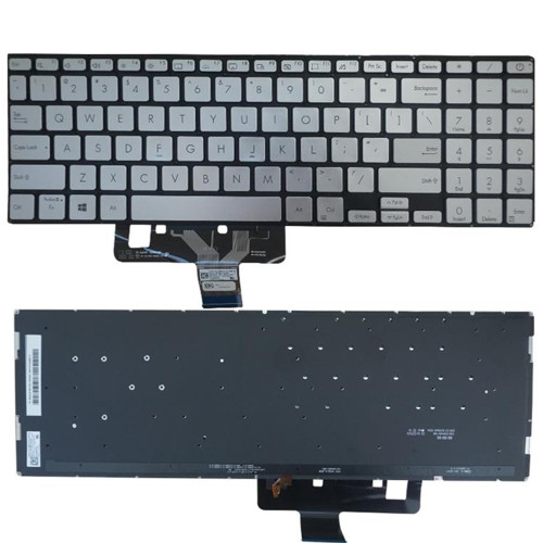 Laptop Keyboard For ASUS E510MA E510KA Silver United States US Without Frame With Backlit