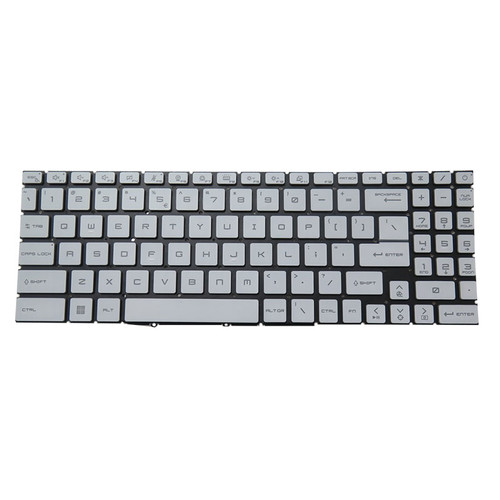 White Laptop Single Zone Blue Monochrome Backlit Keyboard For MSI Katana GF66 11SC 11UC 11UD 11UE 11UG English US Without Frame New
