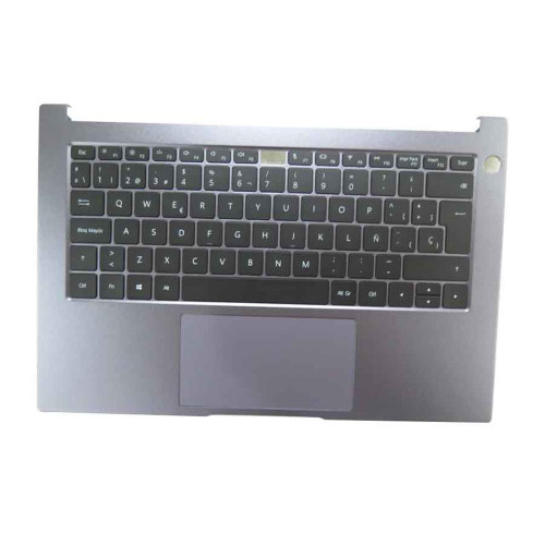 Laptop PalmRest&keyboard For HUAWEI MATEBOOK D14 2022 NbDE-WDI9 NbDE-WDH9 NbDE-WDH9AL NbDE-WFH9 NbDE-WFH9BL NbDE-WFE9 Gray Upper Case With Backlit Spanish SP keyboard