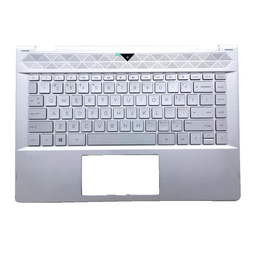 Laptop PalmRest&Keyboard For HP Pavilion X360 14-CD0000 14T-CD000 14T-CD100 14-CD0059TU 14-CD0060TU L18955-001 United States US With camera hole with backlit Silver