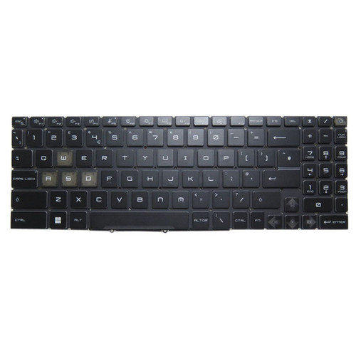 Laptop Blue Backlit Keyboard For MSI Vector GP68 HX 12V 12VH 12VI United Kingdom UK Black New