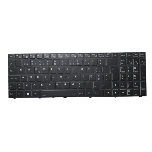 Laptop No Backlit Paper Keyboard For CLEVO PC50DC(-D) PC50DD  PC50DD2(-D) PC50DF PC50DF1(-D) PC50DN PC50DN2(-D) PC50DP(-D) PC50DP(-G) PC50DR(-D) PC50DR(-G) PC50DS(-D) PC50DS(-G) PC50HP PC50HRD PC50HS WIN11 Portugal PO With Black Frame New
