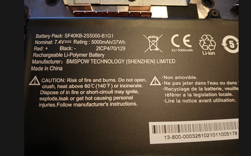 Laptop Battery For SF40KB-2S5000-B1G1 7.4V 5000mAh 37WH New