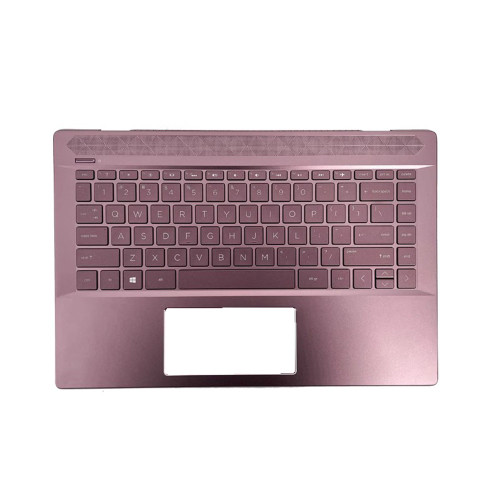 Laptop PalmRest&Keyboard For HP Pavilion 14-CE3052TX 14-CE3078TX L51754-001 with fingerprint with backlit United States US plum mauve