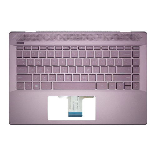 Laptop PalmRest&Keyboard For HP Pavilion 14-CE0000 L51753-001 with fingerprint without backlit United States US plum mauve