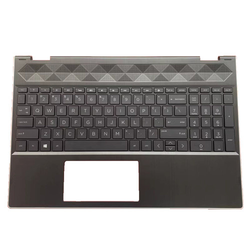 Laptop PalmRest&Keyboard For HP Pavilion X360 15-CR0000 L20849-001 United States US with backlit Black with silver edge
