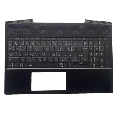 Laptop PalmRest&Keyboard For HP Pavilion Gaming 15-CX0000 L20670-291 with white backlit Japanese JP Black