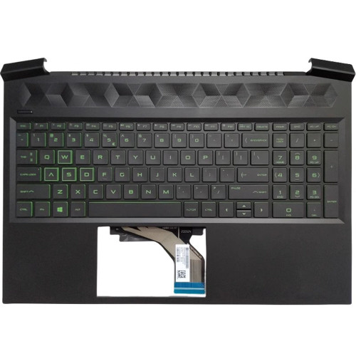 Laptop Black PalmRest&Keyboard For HP Pavilion Gaming 16-A0000 16T-A000 Green Words with backlit United States US