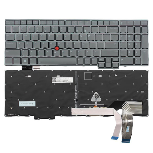 Laptop keyboard For Lenovo ThinkPad L15 Gen 3 L15 Gen 4 P16V Gen 1 P16S Gen 2 English US Gray With Backlight New
