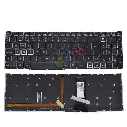 Laptop RGB Backlit Keyboard For ACER Nitro 5 AN515-58 AN515-58-527S NH.QFMAA.002 Portugal PO Black Colourful Backlit New