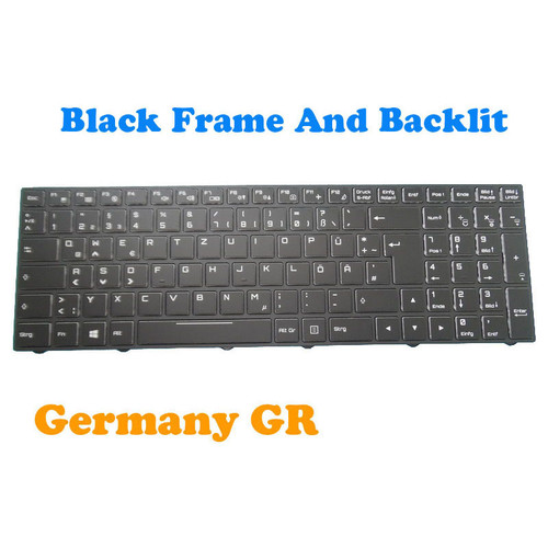 Laptop Keyboard For CLEVO N850 CVM15F26D0J430E3 6-80-N85H0-07A-1 German GR With Black Frame And Backlit
