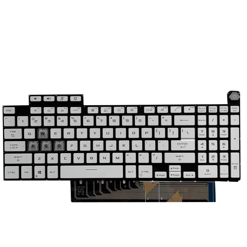 Laptop Keyboard For ASUS TUF Gaming F15 FX577ZM FX577ZV4 FX577VI FX577VI4 FX577VU FX577VV FX577ZU4 FX577ZC FX577ZC4 White Without Frame With Colorful Backlight United States US