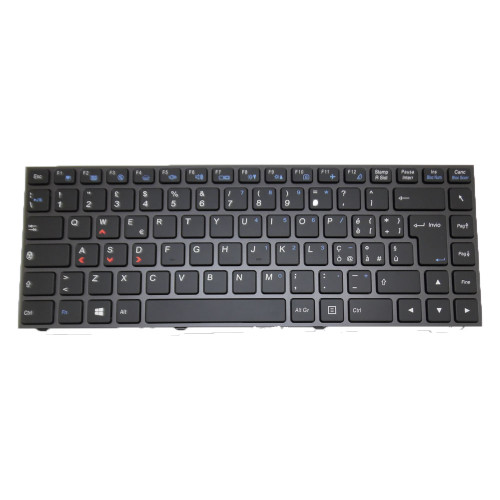 Laptop Backlit Keyboard For CLEVO P640HJ P640HK1 P640RE P640RF P641HJ P641HK1 P641RE P641RF Italy IT Black With Gray Frame New
