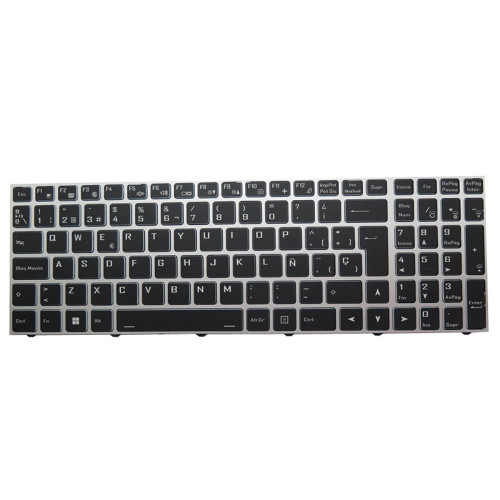 Laptop Keyboard For Ekimia Jaguar Spain SP With Silver Frame With Backlit New