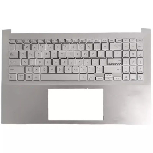 Laptop PalmRest&keyboard For ASUS 90NB0UT1-R30US0 NSK-UA32BQ 02 0KNB0-562SUS00 9Z.NJXBQ.201 39XJETAJN10 Silver Top Case With Backlit United States US keyboard Used