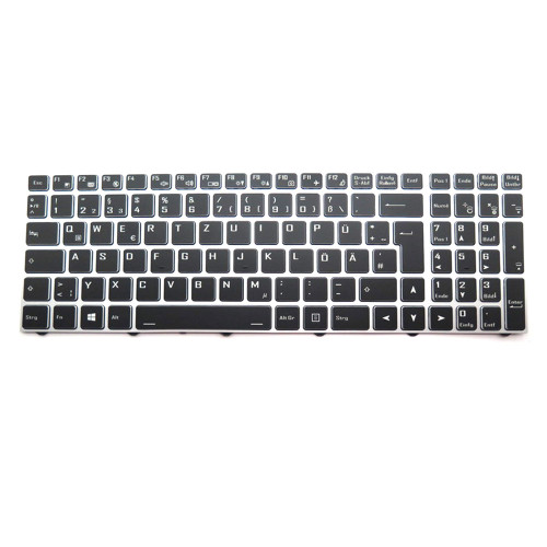 Laptop Keyboard For NovaCustom PC50 Germany GR Black With Silver Frame Without Backlit New