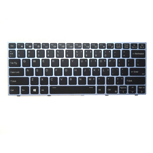 Laptop Keyboard For NovaCustom NV40 English US Black With Blue Frame With Backlit New