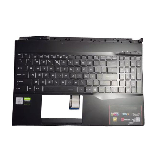 Used Black Laptop PalmRest&US Backlit Keyboard White Words For MSI Pulse GL66 11U 11UCK 11UDK 11UEK 11UGK 11UGKV English US No Touchpad 95% New