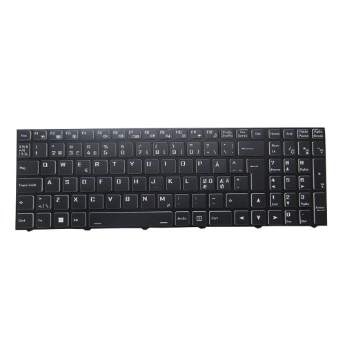 Laptop Backlit Keyboard For CLEVO NH58RA NH58RAQ NH58RCQ NH58RDQ NH58RHQ Nordic ND Black With Frame New