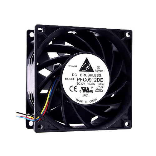 Cooling Fan For DELTA PFC0912DE-9F59 DC12V 4.32A 4lines New