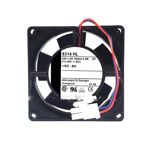 Cooling Fan For Ebmpapst 8314HL DC24V 180mA 7.3W 8CM 2PIN New