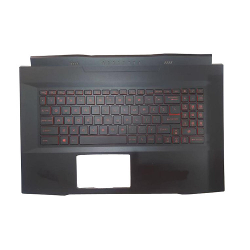 Used Black Laptop PalmRest&US With Backlit Keyboard With Red Words For MSI Pulse 17 B13VFK B13VGK English US No Touchpad 95% New