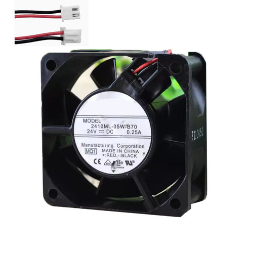 Cooling Fan For NMB 2410ML-05W-B70 60*60*25MM DC24V 0.25A 2lines New