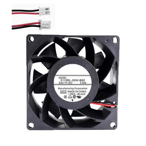 Cooling Fan For NMB 3115RL-05W-B60 80*80*38MM DC24V 0.50A 2ines New