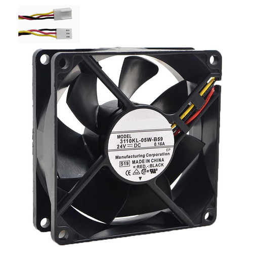 Cooling Fan For NMB 3110KL-05W-B59 80*80*25MM DC24V 0.15A 3ines New