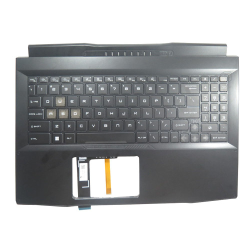 Black Laptop PalmRest&US 4 Zone RGB Backlit Keyboard For MSI Pulse GL76 11U 11UCK 11UDK 11UEK 12U 12UEK 12UGK 12UDK 12UCK 12UGSZK 12UGSZOK 12UEOK 12UGOK English US No Touchpad New