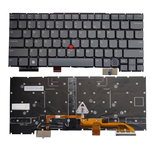 Laptop keyboard For Lenovo ThinkPad X1 Carbon 12th Gen English US With Backlight Grey New