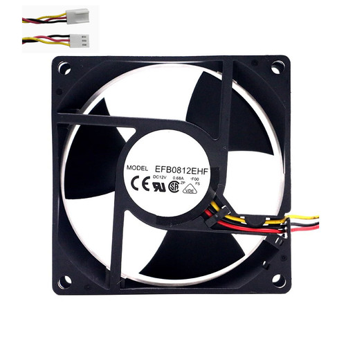 Cooling Fan For DELTA EFB0812EHF-F00 80*80*32MM DC12V 0.68A 3lines New