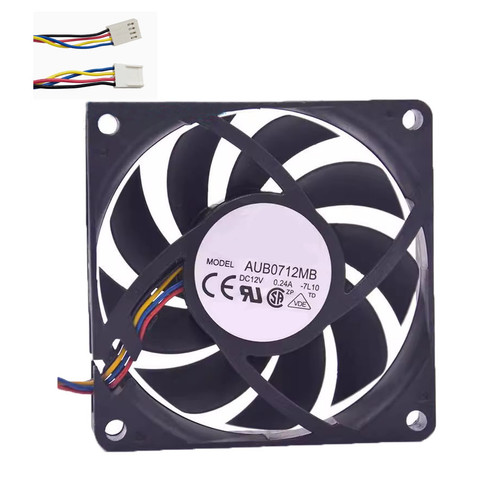 Cooling Fan For DELTA AUB0712MB-7L10 70*70*15MM DC12V 0.24A 4lines New