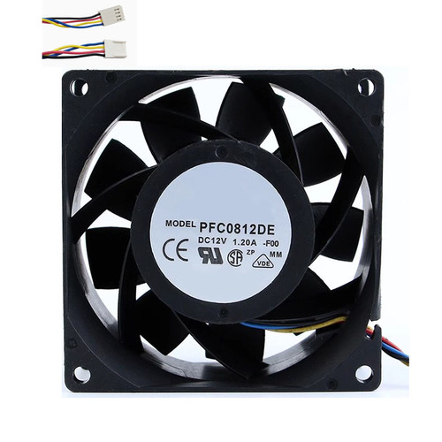 Cooling Fan For DELTA PFC0812DE-F00 80*80*38MM DC12V 1.20A 4lines New